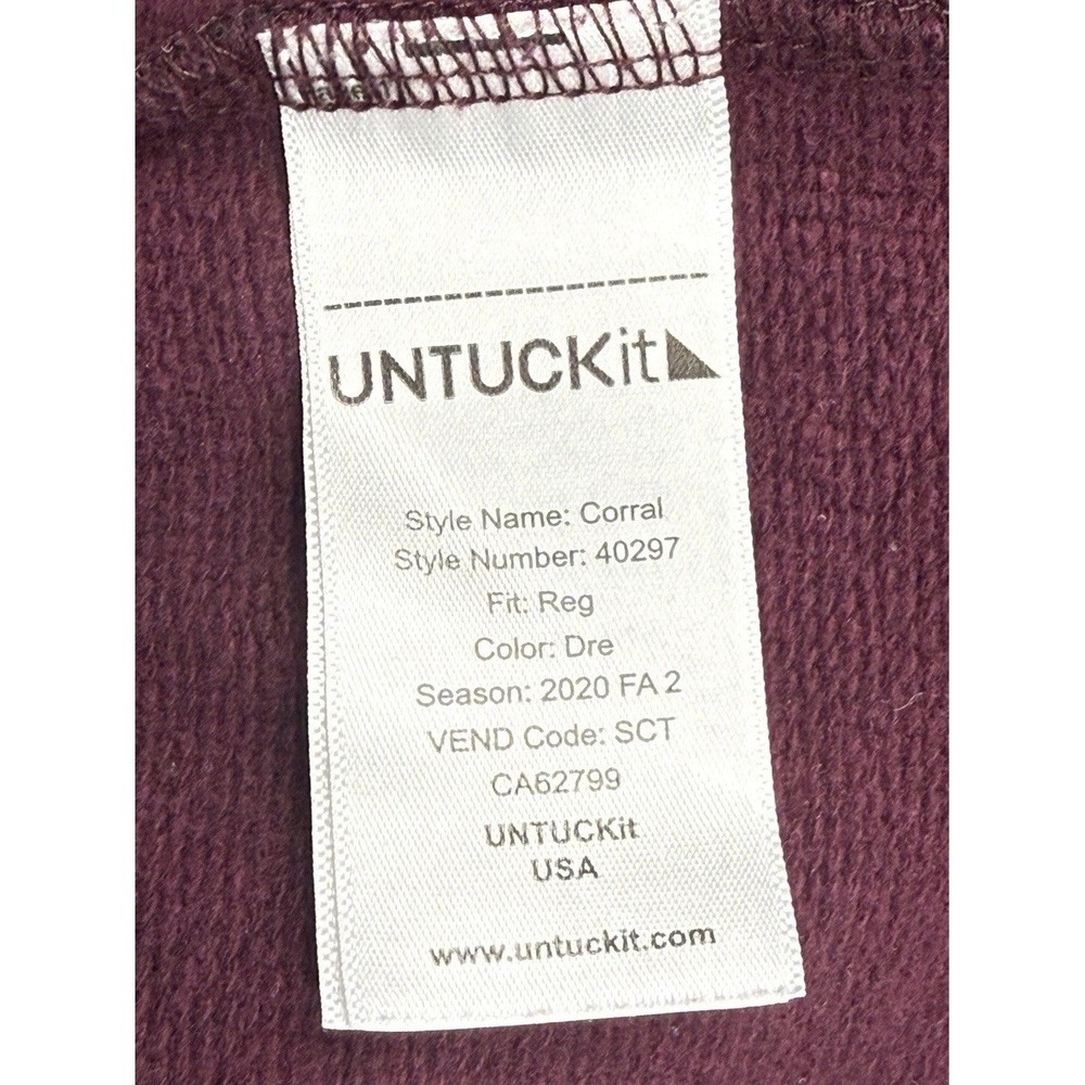 UNTUCKit Corral Mens XXX Large 3XL Red Maroon 1/4 Zip Mock Neck Pullover Sweater - Picture 7 of 9
